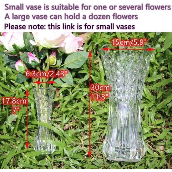 Onbreekbare glazen vaas elegante bladvorm transparante vaas geschikt voor woondecoratie, kantoordecoratie, bruiloft of cadeau (7" Hx2,48 W)