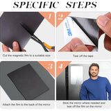 4 stuks spiegels, acrylspiegel, 14 x 18 cm, afgeronde hoekspiegel, acrylspiegel, wanddecoratie met magneet, voor school, badkamer, woonkamer, kantoor, decoratie