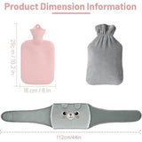 Heetwaterkruikriem, 1 liter warmwaterkruik met zachte taillehoes,