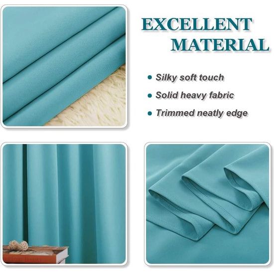 Gordijn Gordijnen Gewone geïsoleerde verduisteringsGordijn Gordijnenen, 46 x 54 inch, 2 tabletten, Lichtblauw