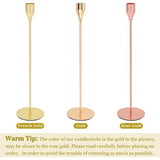 Set van 12 kandelaars, Franse goudkleurige kandelaars, geschikt voor kaarsen met een dikte van 3/4 inch, hoge metalen kandelaar voor bruiloften, woondecoratie en kaarslicht diners.