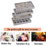4 stuks sieradenbakjes sieradenorganizer lade sieradenopbergdoos sieradendozen stapelbare opbergruimte sieraden voor sieraden oorbellen armband ringen (grijs)