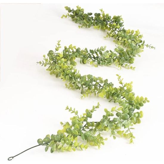 Kunstmatige Eucalyptus Garland 2 Packs 6ft Levensechte Groene Wijnstok Hangende Garland Plant voor Bruiloft Achtergrond Boog Wanddecoratie