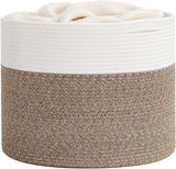 Wasmand, katoenen touw, opbergmand, gevlochten voor dekens, kussens, speelgoed in de kinderkamer, 40 x 35 cm (b x h)