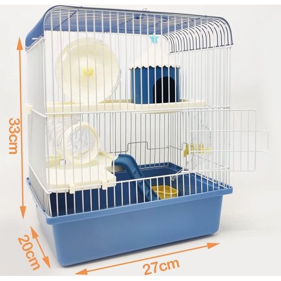 Hamsterkooi Minihuis Hamsterchalet met voerbak Drinkwieltunnel, willekeurige kleur