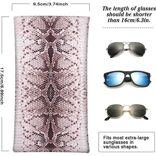 Brillenkoker, 2 stuks draagbare zonnebrillen etui met kliksluiting brillenkoker zachte bril beschermhoes leesbrillenetui voor dames met reinigingsdoekje