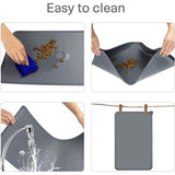 Bowl onderlegger voor honden en katten, waterdichte en antislip siliconen voerbak onderlegger voor voerbakken, waterbak, voedermat 53 x 37 cm, grijs