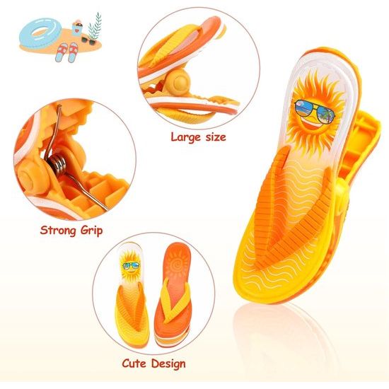 4 stuks strandhanddoekklemmen, handdoekklemmen voor strandligstoelen, grote badhanddoekklemmen voor ligstoelen, strandklemmen voor handdoeken, was, zonnebed, klemmen voor strandhanddoek