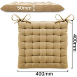 4-delige set, 40 x 40 x 5 cm, stoelkussen voor binnen en buiten, van 100% katoen, verkrijgbaar in verschillende kleuren, beige