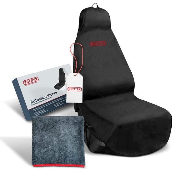 Stoelbeschermer voor autostoelen, werkplaatsbeschermer, antislip, waterbestendig, vuilafstotend Oxford-materiaal, ideale pasvorm, zwart, 1 stuks