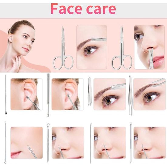 Manicure set, 26-delige professionele nagelknipper set, roestvrij staal, gereedschap voor manicure en pedicure, nagelriemreiniging, geavanceerd ontwerp met ritssluiting, bruin