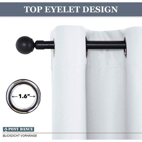 Gordijn Gordijnen Gewone geïsoleerde verduisteringsGordijn Gordijnenen, 46 x 54 inch, 2 tabletten, Wit