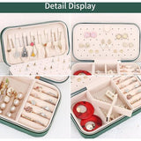 Klein reissieradenkistje, fluweel, voor meisjes en vrouwen, mini-sieradenorganizer, opslag voor ringen, oorbellen, halskettingen, armbanden, klein sieradenkistje, donkergroen