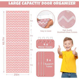 Opslag voor knuffeldieren, boven de deur-organizer voor knuffeldieren, babyaccessoires en vochtige doekjes, ademende hangorganizer met 4 grote vakken voor kinderkamer, slaapkamer, roze