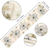 Tafelloper beige bloem 32 x 180 cm wasbaar tafelkleed bloemen planten tafelloper zomer decoratieve tafelloper modern voor eetkamer keuken boerderij bruiloft verjaardag buiten