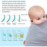 Draagdoek voor baby's, hoogwaardige babybuikdrager, elastische draagdoek voor pasgeborenen en peuters tot 15 kg, 100% zacht biologisch katoen voor mannen en vrouwen (lichtgrijs)