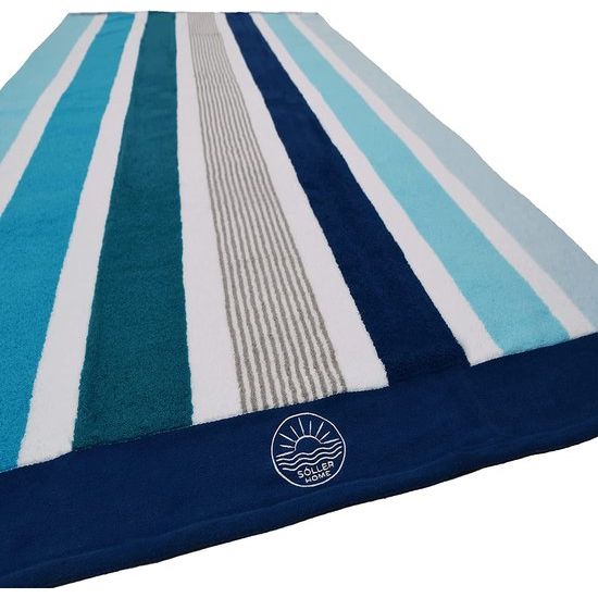 badhanddoek 100x180cm | strepen | veelkleurig blauw