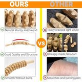 Massageroller hout & trigger houten set, massageroller met handgreep, massagestaafjes triggerpunt, rug massageapparaat hout, handmassagehulp voor benen en schouders, houten therapie massagegereedschap