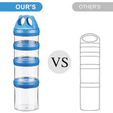 Voorraadpotten Set van 2 opslagcontainers Voedselopslag Stapelbaar 31oz Twist Lock Stapelmoeren Opslag en organisatie Snoepformule Reisartikelendispenser, BPA-vrij, Wit/Blauw