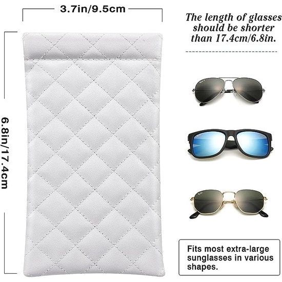 Brillenkoker, 2-delige zonnebrillenkoker met kliksluiting voor dames heren meisjes, draagbare brilorganisator voor brillen leesbril zwembril blauwe lichtbril - wit + blauw