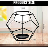 Theelichthouder Kaarshouder Metaal Zwart, 2 stuks Geometrische Theelichtjes Kaarshouder Zwarte Theelichtkaarshouder Lantaarn Moderne Decoratie voor Tafeldecoratie Feest Bruiloft Woonkamer