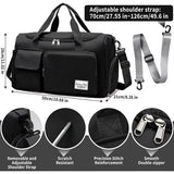 Sporttas voor dames en heren, reistas met schoenenvak en nat vak, groot, opvouwbaar, gymtas, waterdichte zwemtas, lichte trainingstas, jongens, meisjes, duffeltas voor sport, fitness, reizen,