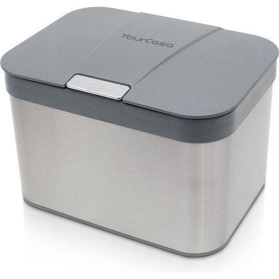 Compostemmer keuken van roestvrij staal - 4,3 l - bio-afvalemmer keuken klein voor dagelijks biologisch afval - vaatwasmachinebestendig binnengebruik - bio-afvalcontainer - biologische