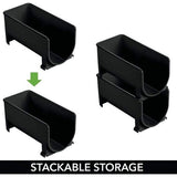 4-delige set modern wijnflessenrek – stapelbaar flessenrek voor waterflessen en drinkflessen – stijlvolle wijnflessenhouder voor de keuken en voorraadkamer – zwart