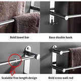 Towel Rail Extendible 43-78 cm Stainless Steel No Drilling Towel Rail Wall Shelf Suitable for Bathroom Kitchen Bath Towel Holder (3-Layer Shelf)