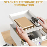 4 verdiepingen brievenbakje, documentenplateaus voor A4, opbergvakken, stapelbaar, bureau van kunststof, papieren organizer met penhouderset, bureauplank, archiefplank, opbergmand