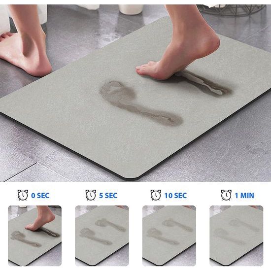 Badkamertapijt antislip badmat absorberende badmat sneldrogende badmat absorberende vloermat wasbaar en zacht microvezel douchemat voor badkamer douche grijs