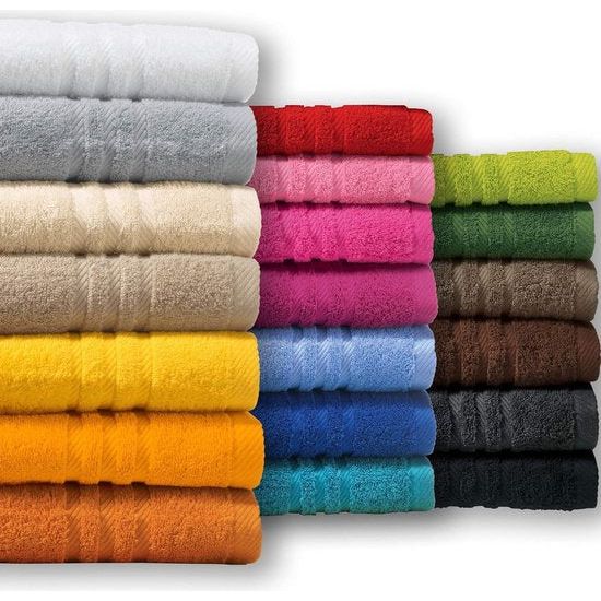 14-delige handdoekenset - 100% katoen 600 g/m² - handdoekenset - badhanddoek - gastendoekjes - handdoek douchedoek - badstof handdoeken - badkamertextiel - handdoekenset - willekeurige kleuren