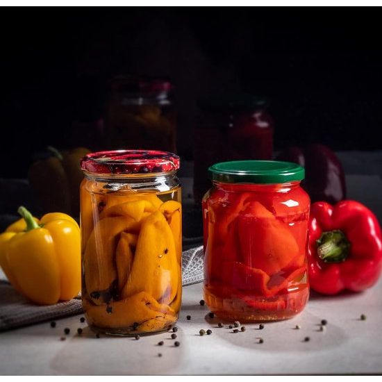 KADAX - Weckpotten, jampotten, 720 ml - inmaakpotten met deksel, glazen met schroefdop, inmaakpotten, voorraadpotten om in te leggen - Groen, 24 stuks