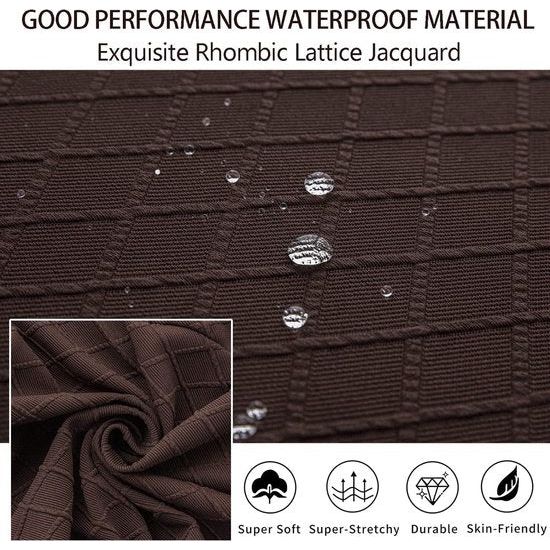 Shell Stoelhoezen Retro Stoelhoezen Stretch Spandex Print Lounge Hoek Stoelbeschermers voor Eetkamer Keuken Feest Banket Club Home Decor (Bruin-6 Stuks)