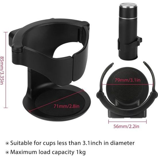Auto-bekerhouder voor ventilatie, 2 stuks, universele bekerhouder, flessenhouder, verstelbare auto-ventilatiehouder voor koffiebekers en drankblikjes