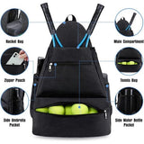 Tennisrugzak met schoenenvak Tennistas voor heren en dames Grote rackettassen Sporttas biedt plaats aan 2 rackets voor tennisrackets Badmintonrackets Pickleball Paddle Squashrackets