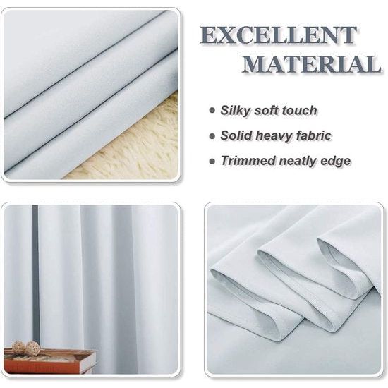 Gordijn Gordijnen Gewone geïsoleerde verduisteringsGordijn Gordijnenen, 46 x 54 inch, 2 tabletten, Wit