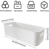 10 stuks opbergdozen kunststof witte kleine opbergmand dozen met handgrepen strakke opbergdoos manden opslag voor keuken badkamer plank plastic doos