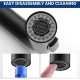 Keukenkraan, Zwart, Keukenkraan met Uittrekbare Douche, Keukenkraan, Keukenkranen, 360° Draaibare Mengkraan, Keuken, Twee Sproeifuncties, Spoelbak Mengkraan Keuken Zwart