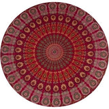 strandlaken met een mandala hippiepatroon/groot Indiaas rond katoenen doek/boho ronde yoga mat doek voor meditatie/tafelkleed rond deken voor picknick/handgemaakt tapijt van 70 inch (rode mandala)