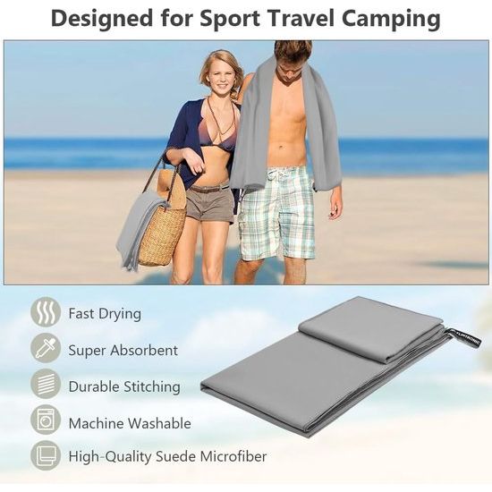 Microvezel handdoek, 180 x 60 cm + 80