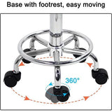 Rolling Salon kruk, draaibaar, verstelbare schoonheidskruk, zitstoel voor keuken, laboratorium, SPA, thuiskantoor, massagekruk (grijs)