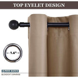 Ondoorzichtige gordijnen met inslagringen, thermogordijn kinderkamer, gordijnen, ondoorzichtig, verduisteringsgordijn, gordijnen, set van 2, H 145 x B 140 cm, cappuccino