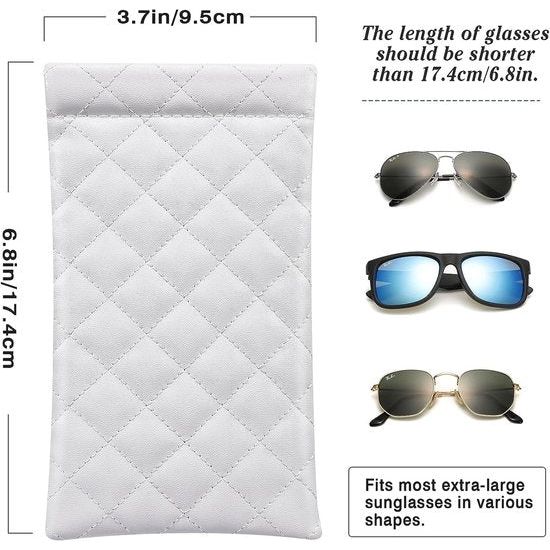 Brillenkoker, 2 stuks draagbare zonnebrillen etui met kliksluiting brillenkoker zachte bril beschermhoes leesbrillenetui voor dames met reinigingsdoekje