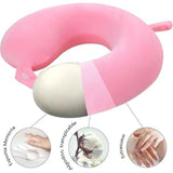 Reiskussen Nekkussen, Nekkussen van traagschuim, Steunkussen, Comfortabel voor de nek, voor reizen, auto, vliegtuig, bus (roze)