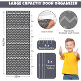 Opslag voor knuffeldieren, boven de deur-organizer voor knuffeldieren, babyaccessoires en vochtige doekjes, ademende hangorganizer met 4 grote vakken voor kinderkamer, slaapkamer, grijs