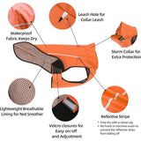 Hondenregenjas Verstelbare waterdichte huisdierkleding Lichtgewicht regenjas met reflecterende strip Gemakkelijke instapsluiting (XXS, oranje)
