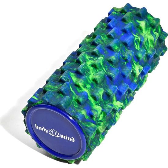 Fascia Roller Massage Roller Fitness Roller Sport Roller Therapie Roller; Fascia Training voor Bovenlichaam, Nek, Rug, Benen, Kuiten & Alle Andere Spiergroepen; 33 x 14,5 cm, (Groen-Blauw)