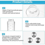 Kruidenpotjes, 500 ml, met draaideksel, 2 stuks borosilicaatglas, kruidenstrooier met 3 soorten roestvrijstalen kruidengaten, horen voor keuken, eetkamer, barbecue in de open lucht