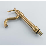 Kraan badkamer antiek messing, wastafel armatuur hoog 360° draaibaar, wastafel armatuur, retro, eengreepsmengkraan, slecht beslag, hoge uitloop voor badkamer